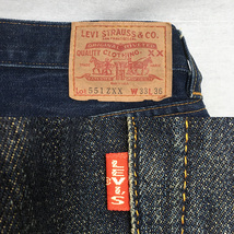 LEVI'S リーバイス 551zxx 551-0006 バレンシア工場製 刻印555 米国製 98年 ジーンズ W33 L36 隠しリベット 赤耳 セルビッチ ジップフライ_画像9