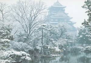 大阪城　雪　絵葉書　ポストカード　日本のお土産