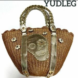 YUDLEG ユードレッグドクロ　スカルデザイン　カゴバッグ　ハンドバッグ　ショルダーバッグ