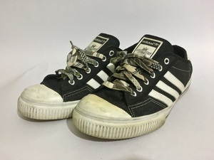 ☆adidas grun アディダス グルン ローカット スニーカー 27.5cm 黒 白 ブラック ホワイト