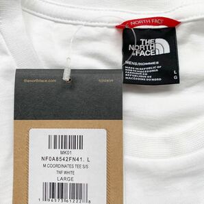 L 新品 ノースフェイス THE NORTH FACE COORDINATES TEE ロゴ ハーフドーム 座標 半袖 Tシャツ 白 メンズ 海外企画 日本未入荷 送料無料の画像5