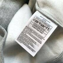 XL 新品 カーハートCarhartt WIP 定番 Chase Sweat ロゴ 刺繍 フーデッド スウェット パーカー グレー メンズ Grey Heather 送料無料_画像6