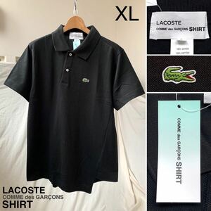XL new goods 2023AW Comme des Garcons shirt LACOSTE Lacoste collaboration deer. .. line asi men to Lee screw . polo-shirt black black free shipping 