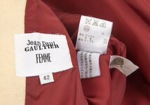 ジャンポールゴルチエファムJean Paul GAULTIER FEMME ウール裾広がりコート アイボリー42_画像10