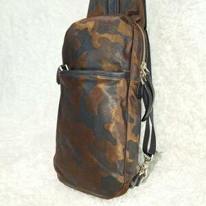  rare Paul Smith Paul Smith men's body bag nylon leather rare camouflage camouflage double fastener business commuting going to school diagonal ..