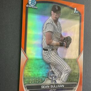 Sean Sullivan Bowman Draft 1st Bowman Chrome Orange 22/25 MLB 2023の画像2