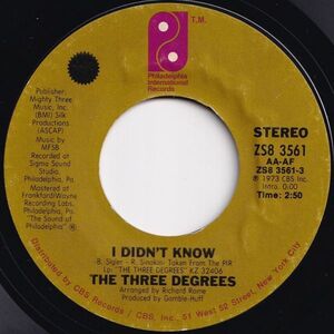 Three Degrees I Didn't Know / Dirty Ol' Man Philadelphia International US ZS8 3561 206078 SOUL ソウル レコード 7インチ 45