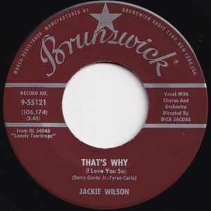 Jackie Wilson That's Why (I Love You So) / Love Is All Brunswick US 9-55121 206090 R&B R&R レコード 7インチ 45