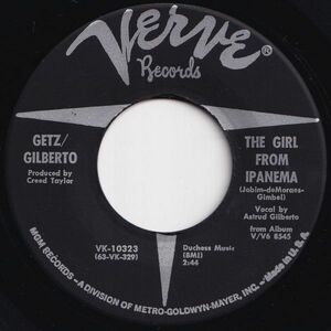 Stan Getz, Joao Gilberto The Girl From Ipanema / Blowin' In The Wind Verve US VK-10323 206228 JAZZ ジャズ レコード 7インチ 45