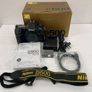 HPF-3439】 1円～ Nikon D500 デジタル一眼 カメラ ボディ バッテリー 充電器 コンセントなど おまとめ 説明書付 箱付き 稼働品 保管品