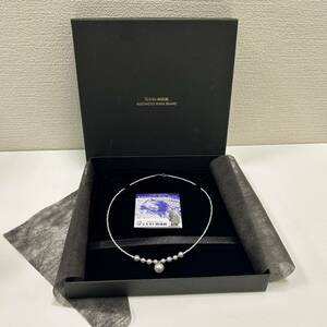 【ART-4378】1円スタート MIKIMOTO ミキモト真珠島 K14WG パールネックレス 総重量約4.4g 約4.7㎜～9.3㎜ ファッション 箱付 現状品