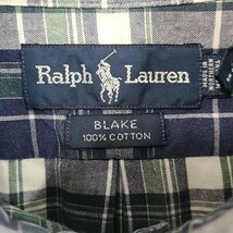 良品 ラルフローレン RALPH LAUREN チェック Lサイズ 綿 長袖シャツ カジュアル ダンガリー オーバーサイズ カジュアル チェック柄_画像4