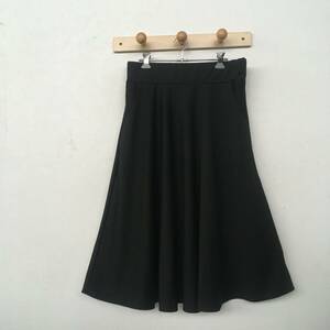 emu`s mimi タグ付 大きいサイズ ストレッチフレアースカート黒