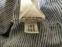 ASHWORTH アシュワース メンズ ネップニット ボーダー柄 半袖ポロシャツ ワッペン＆ロゴ刺入り 美品 size M_画像8