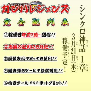 最速！！稼働日午前7時〜送信！！仮面ライダー バトル ガンバレジェンズ シンクロ神話 1章 完全配列表【SC/LR/LLR/パラレル/検索ツール】23