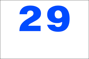 シンプル看板 「番号票29（余白付）」Ｌサイズ ＜駐車場・パーキング＞ 屋外可（約Ｈ６０ｃｍｘＷ９１ｃｍ）