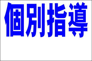 シンプル看板 「個別指導 白窓付（紺）」Ｌサイズ ＜スクール・塾・教室＞ 屋外可（約Ｈ６０ｃｍｘＷ９１ｃｍ）