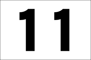 シンプル看板 「番号票11」Ｌサイズ ＜駐車場・パーキング＞ 屋外可（約Ｈ６０ｃｍｘＷ９１ｃｍ）