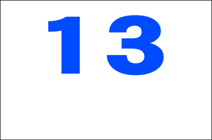 シンプル看板 「番号票13（余白付）」Ｌサイズ ＜駐車場・パーキング＞ 屋外可（約Ｈ６０ｃｍｘＷ９１ｃｍ）