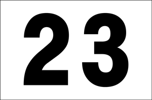 シンプル看板 「番号票23」Ｌサイズ ＜駐車場・パーキング＞ 屋外可（約Ｈ６０ｃｍｘＷ９１ｃｍ）
