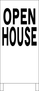 シンプル立看板「OPEN HOUSE（黒）」不動産・最安・全長１ｍ・書込可・屋外可