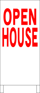 シンプル立看板「OPEN HOUSE（赤）」不動産・最安・全長１ｍ・書込可・屋外可