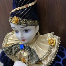 人形　オルゴール付き人形　SANKYO White Crown サンキョー　ホワイト・クラウン　ピエロ　ビスク　アンティーク パッペルベルのカノン_画像3