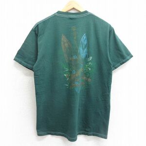 L/古着 ハードロックカフェ 半袖 ビンテージ Tシャツ メンズ 00s ホノルル ギター コットン クルーネック 緑 グリーン 24feb29 中古