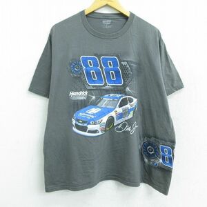 XL/古着 半袖 Tシャツ メンズ レーシングカー シボレー ヘンドリック ディルアンハートジュニア NASCAR 大きいサイズ コットン クルー 7OF