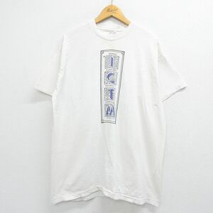 XL/古着 半袖 ビンテージ Tシャツ メンズ 90s ICTM イリノイ 大きいサイズ コットン クルーネック 白 ホワイト 23mar07 中古 3OF