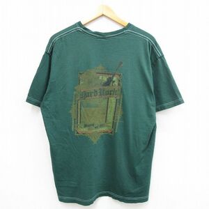 XL/古着 半袖 ビンテージ Tシャツ メンズ 00s ハードロックカフェ ミュンヘン 大きいサイズ クルーネック 緑 グリーン 24mar01 中古