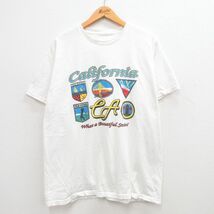 XL/古着 半袖 ビンテージ Tシャツ メンズ 00s カリフォルニア ハリウッド クルーネック 白 ホワイト 24mar01 中古_画像1