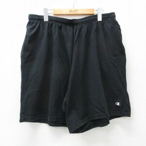 W40/ old clothes Champion champion Short Easy pants shorts men's one Point Logo large size cotton black black 24mar01