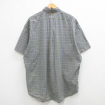 XL/古着 ラルフローレン 半袖 ブランド シャツ メンズ 90s ワンポイントロゴ BLAKE 大きいサイズ ロング丈 コットン ボタンダウン 紺他 ネ_画像3