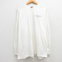 XL/古着 ヘインズ 長袖 ビンテージ Tシャツ メンズ 00s ゴルフ 大きいサイズ コットン クルーネック 白 ホワイト 24mar02 中古_画像2