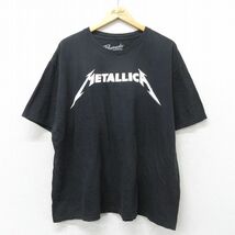 XL/古着 半袖 ロック バンド Tシャツ メンズ メタリカ 大きいサイズ コットン クルーネック 黒 ブラック 24mar02 中古_画像1