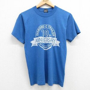 M/古着 フルーツオブザルーム 半袖 ビンテージ Tシャツ メンズ 90s ダイアモンド クルーネック 紺 ネイビー 霜降り 24mar02 中古