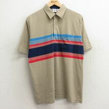 XL/古着 ジャンセン 半袖 ポロ シャツ メンズ 90s ベージュ他 カーキ 24mar05 中古 トップス_画像1