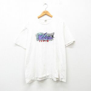 XL/古着 リー Lee 半袖 ビンテージ Tシャツ メンズ 90s 大きいサイズ コットン クルーネック 白 ホワイト 24mar05 中古