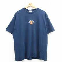 XL/古着 半袖 ビンテージ Tシャツ メンズ 00s 自転車 サイクル 大きいサイズ コットン クルーネック 紺 ネイビー 24mar07 中古_画像1