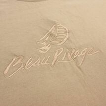 L/古着 半袖 ビンテージ Tシャツ メンズ 90s Bean Rivage 刺繍 コットン クルーネック ベージュ カーキ 24mar07 中古_画像2