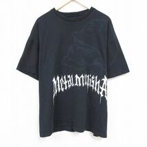 XL/古着 半袖 Tシャツ メンズ メタルマリーシャ 大きいサイズ コットン クルーネック 黒 ブラック 24mar08 中古_画像1