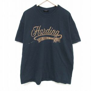 XL/古着 MVスポーツ 半袖 Tシャツ メンズ バッファロー コットン クルーネック 黒 ブラック 24mar09 中古