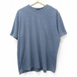 XL/古着 半袖 ビンテージ Tシャツ メンズ 00s 無地 大きいサイズ クルーネック 紺 ネイビー 24mar11 中古