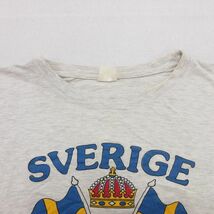 XL/古着 半袖 ビンテージ Tシャツ メンズ 90s スウェーデン 国旗 大きいサイズ クルーネック 薄グレー 霜降り 24mar11 中古_画像4