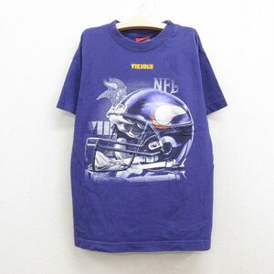 古着 半袖 ビンテージ Tシャツ 00s NFL ミネソタバイキング コットン クルーネック 紫 パープル アメフト スーパーボウル 22aug19