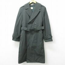 M/古着 長袖 ビンテージ ミリタリー オーバーコート メンズ 70s ロング丈 ウール 緑 グリーン 22dec08 中古 アウター_画像1