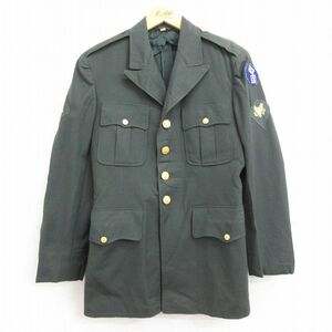 S/古着 長袖 ビンテージ ミリタリー ジャケット 将校服 メンズ 50s ウール 濃緑 グリーン 22nov11 中古 アウター フライト