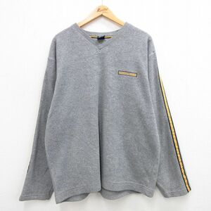 XL/古着 ノーティカ 長袖 ブランド フリース ジャケット メンズ ワンポイントロゴ Vネック グレー他 23dec02 中古 アウター