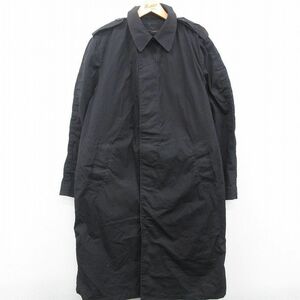 XL/古着 長袖 ミリタリー ステンカラー コート メンズ 80s ロング丈 黒 ブラック 23oct21 中古 アウター